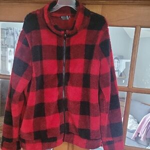 Red and Black Checkered Teddy Jacket